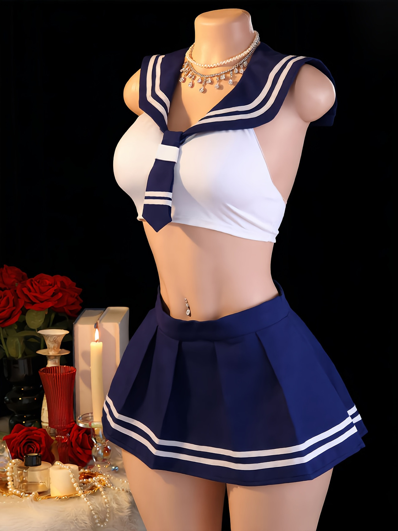 طقم ملابس تنكرية للنساء مكون م - مراجعة Garter Belt Set وسعره